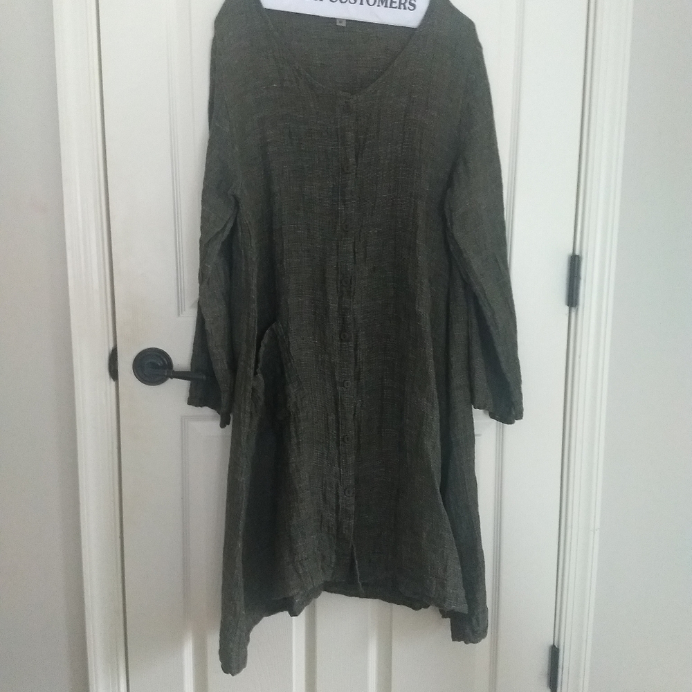 Linen button down tunic